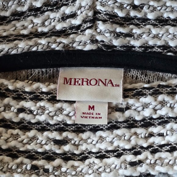 Merona Black & White Textured Cowl Neck Turtleneck Sweater with Metallic Threads - Picture 8 of 8